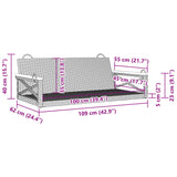 Swing Bench Grey 109x62x40 cm Poly Rattan