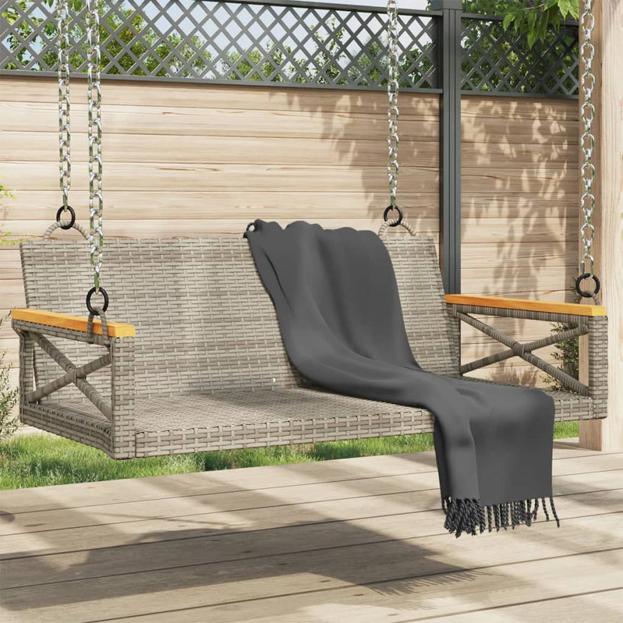 Swing Bench Grey 109x62x40 cm Poly Rattan