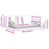 Swing Bench with Cushions Black 109x62x40 cm Poly Rattan - Extra Image