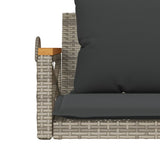 Swing Bench with Cushions Grey 109x62x40 cm Poly Rattan - Low Angle