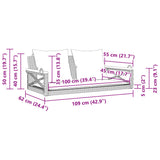 Swing Bench with Cushions Grey 109x62x40 cm Poly Rattan