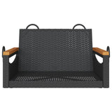 Swing Bench Black 63x62x40 cm Poly Rattan - Top-Down View