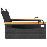 Swing Bench Black 63x62x40 cm Poly Rattan - 45-Degree Angle