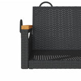 Swing Bench Black 63x62x40 cm Poly Rattan - Low Angle