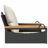 Swing Bench with Cushions Black 63x62x40 cm Poly Rattan - 45-Degree Angle