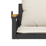 Swing Bench with Cushions Black 63x62x40 cm Poly Rattan - Low Angle