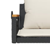 Swing Bench with Cushions Black 63x62x40 cm Poly Rattan - Low Angle