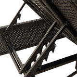 Double Sun Lounger with Cushions Black Poly Rattan - Low Angle