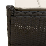 Double Sun Lounger with Cushions Black Poly Rattan - Extra Image