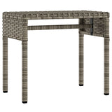 Sun Lounger with Canopy and Table Grey Poly Rattan