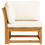 Garden Sofa Corner with Cushions 73x73x65 cm Solid Wood Acacia - 45-Degree Angle