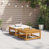 Garden Footstool with Cushions Solid Wood Acacia - Side View
