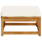 Garden Footstool with Cushions Solid Wood Acacia