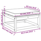 Garden Footstool with Cushions Solid Wood Acacia - Low Angle