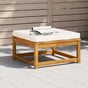 Garden Footstool with Cushions Solid Wood Acacia