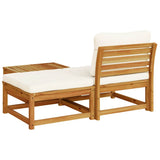 3 Piece Garden Lounge Set with Cushions Solid Wood Acacia - Rear View