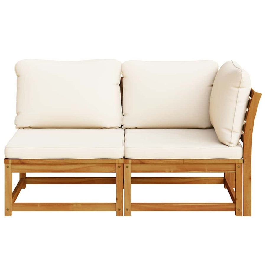 2 Piece Garden Lounge Set with Cushions Solid Wood Acacia