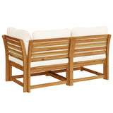 2 Piece Garden Lounge Set with Cushions Solid Wood Acacia - Rear View