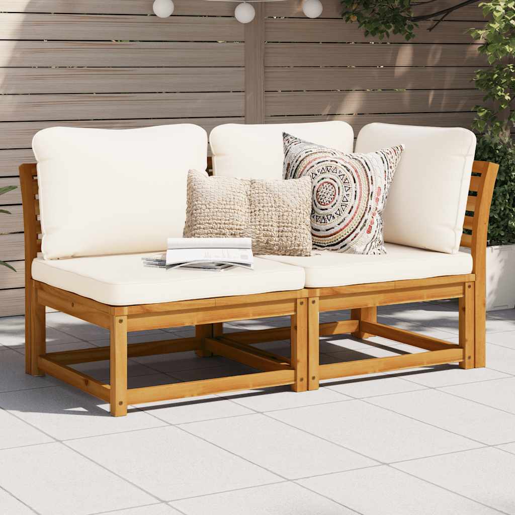 2 Piece Garden Lounge Set with Cushions Solid Wood Acacia