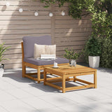 Garden Sofa with Cushions Solid Wood Acacia - Side View