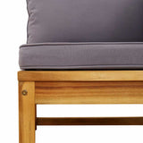 Garden Sofa with Cushions Solid Wood Acacia - Close-Up Angle