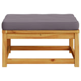 Garden Footstool with Cushions Solid Wood Acacia - Top-Down View