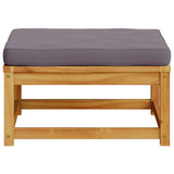 Garden Footstool with Cushions Solid Wood Acacia - 45-Degree Angle