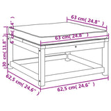 Garden Footstool with Cushions Solid Wood Acacia - Low Angle
