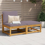 3 Piece Garden Lounge Set with Cushions Solid Wood Acacia - Side View