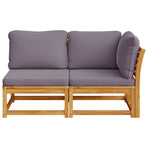 2 Piece Garden Lounge Set with Cushions Solid Wood Acacia