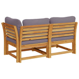 2 Piece Garden Lounge Set with Cushions Solid Wood Acacia - 45-Degree Angle