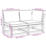 2 Piece Garden Lounge Set with Cushions Solid Wood Acacia - Close-Up Angle