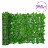 Balcony Privacy Screen with Green Leaves 600x75 cm - Rear View