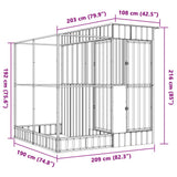 Aviary with Extension Silver 209x203x216 cm Steel
