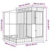 Aviary with Extension Silver 209x203x216 cm Steel - Low Angle
