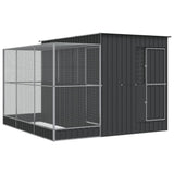 Aviary with Extension Silver 290x303x216 cm Steel - Front View