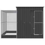 Aviary with Extension Silver 290x303x216 cm Steel - Side View