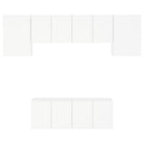 6 Piece TV Wall Units White Engineered Wood