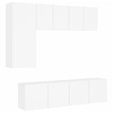 5 Piece TV Wall Units White Engineered Wood