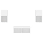 4 Piece TV Wall Cabinets with LED Lights White