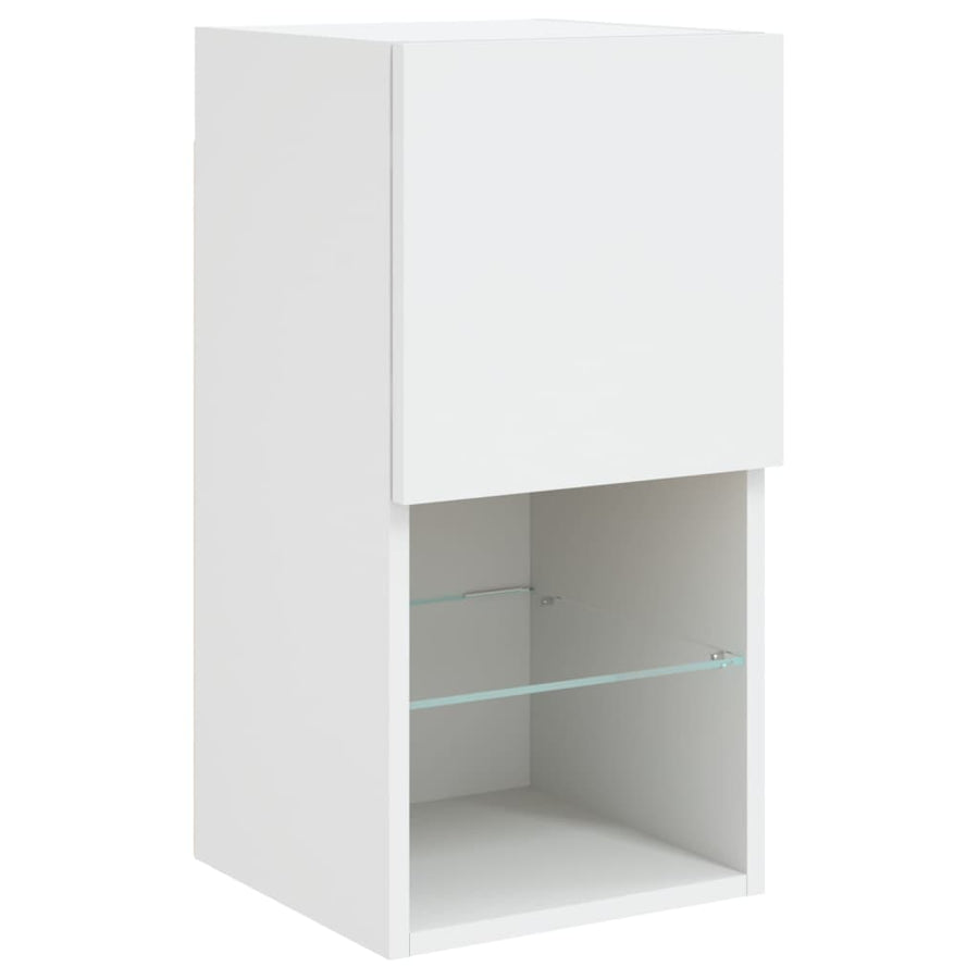 4 Piece TV Wall Cabinets with LED Lights White