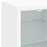 7 Piece TV Wall Units with LED White Engineered Wood
