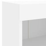 7 Piece TV Wall Units with LED White Engineered Wood
