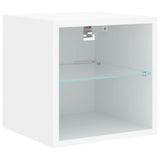 8 Piece TV Wall Units with LED White Engineered Wood - Low Angle