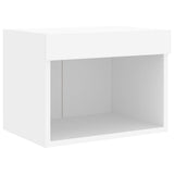 8 Piece TV Wall Units with LED White Engineered Wood - Extra Image