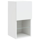8 Piece TV Wall Units with LED White Engineered Wood - Extra Image