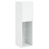 5 Piece TV Wall Units with LED White Engineered Wood - Low Angle