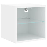 6 Piece TV Wall Units with LED White Engineered Wood - Extra Image