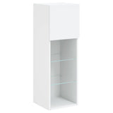6 Piece TV Wall Units with LED White Engineered Wood - Low Angle