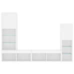 4 Piece TV Wall Units with LED White Engineered Wood